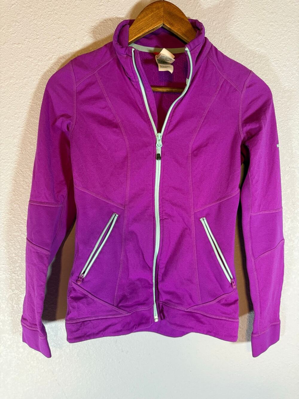 The North Face Women’s XS Purple Full Zip Fleece Jacket Mint Trim
